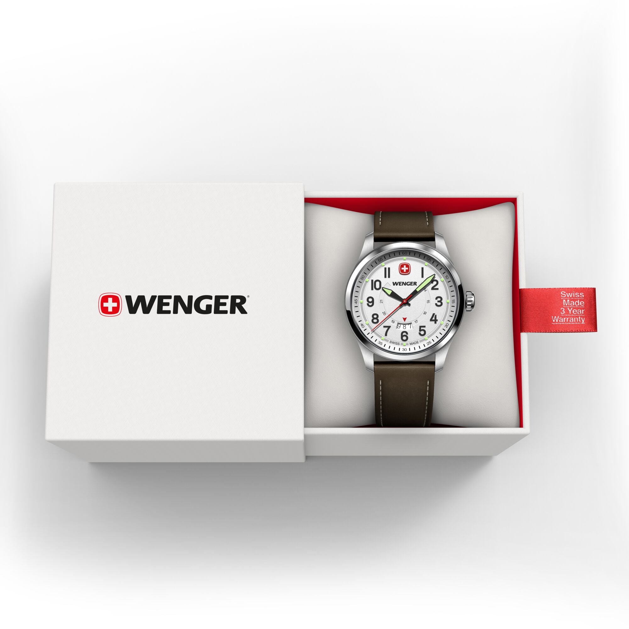 Wenger Terragraph 43 mm White Dial Men Analog Watch 01.0541.120