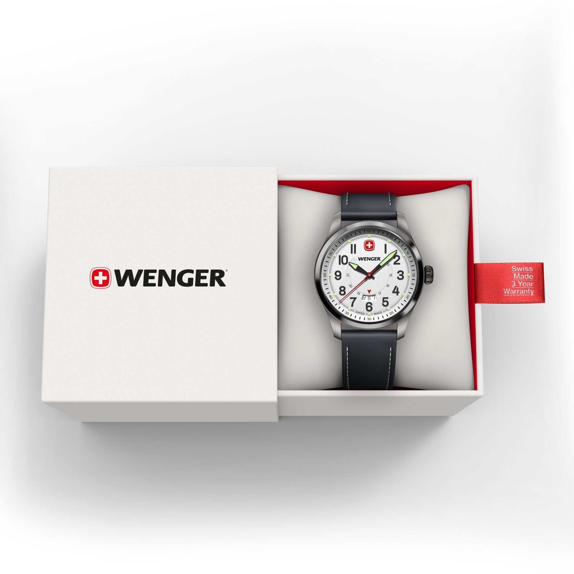 Wenger Terragraph 43 mm White Dial Men Analog Watch 01.0541.126