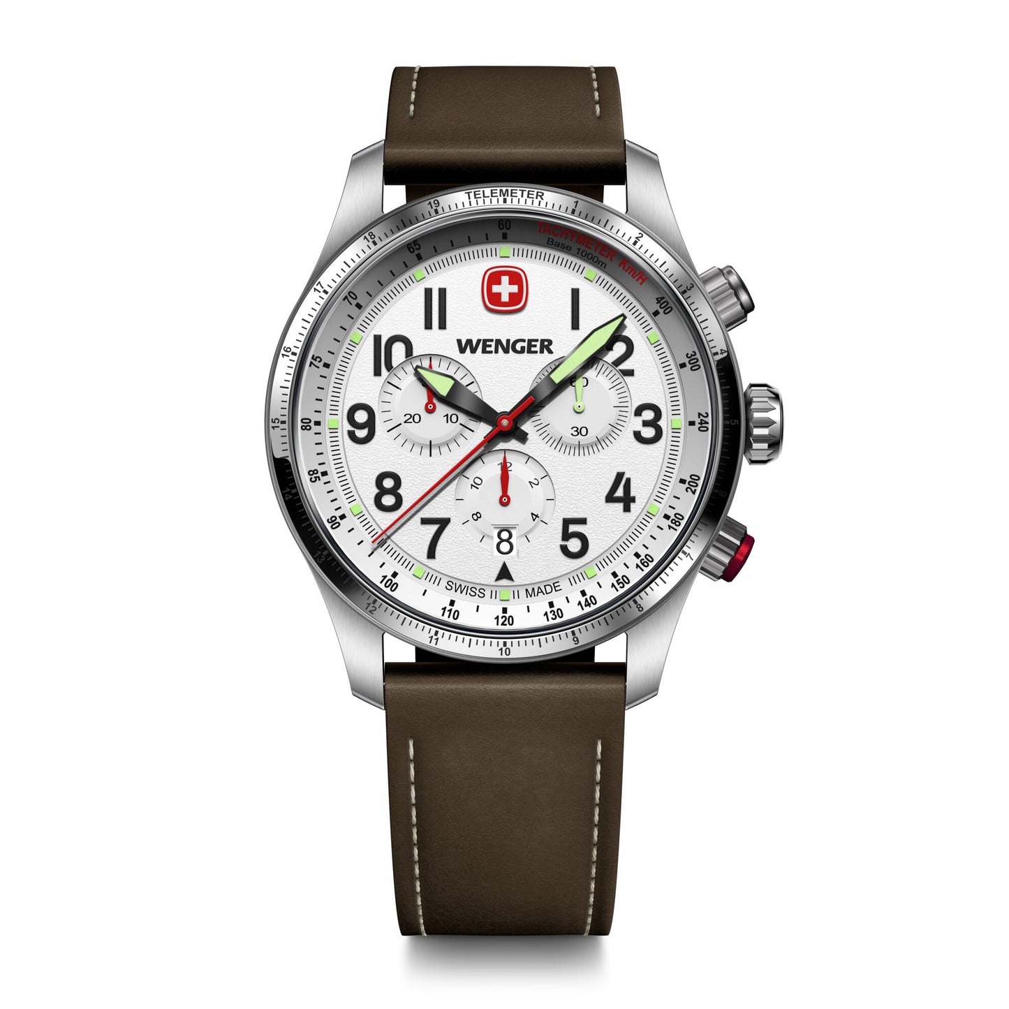 Wenger Terragraph Chrono 43 mm White Dial Men Watch 01.0543.109