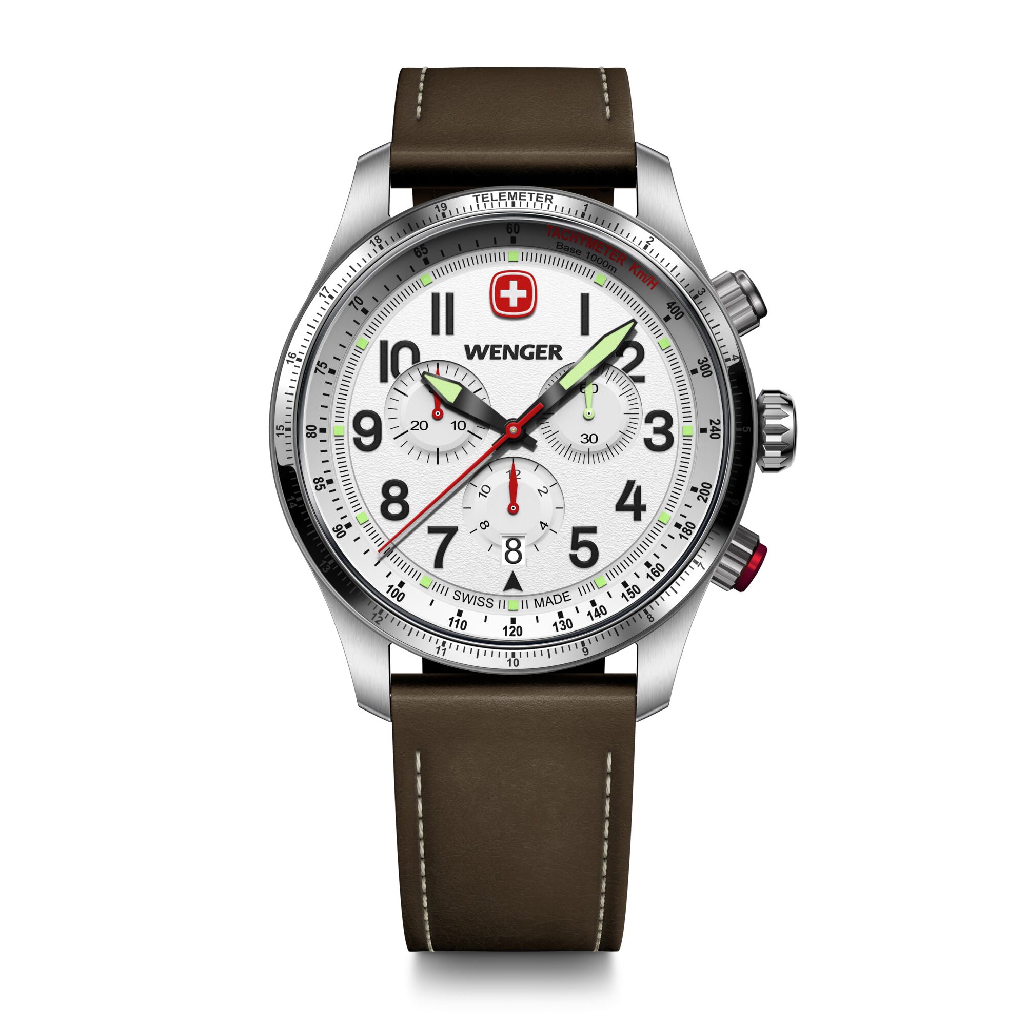 Wenger Terragraph Chrono 43 mm White Dial Men Watch 01.0543.109