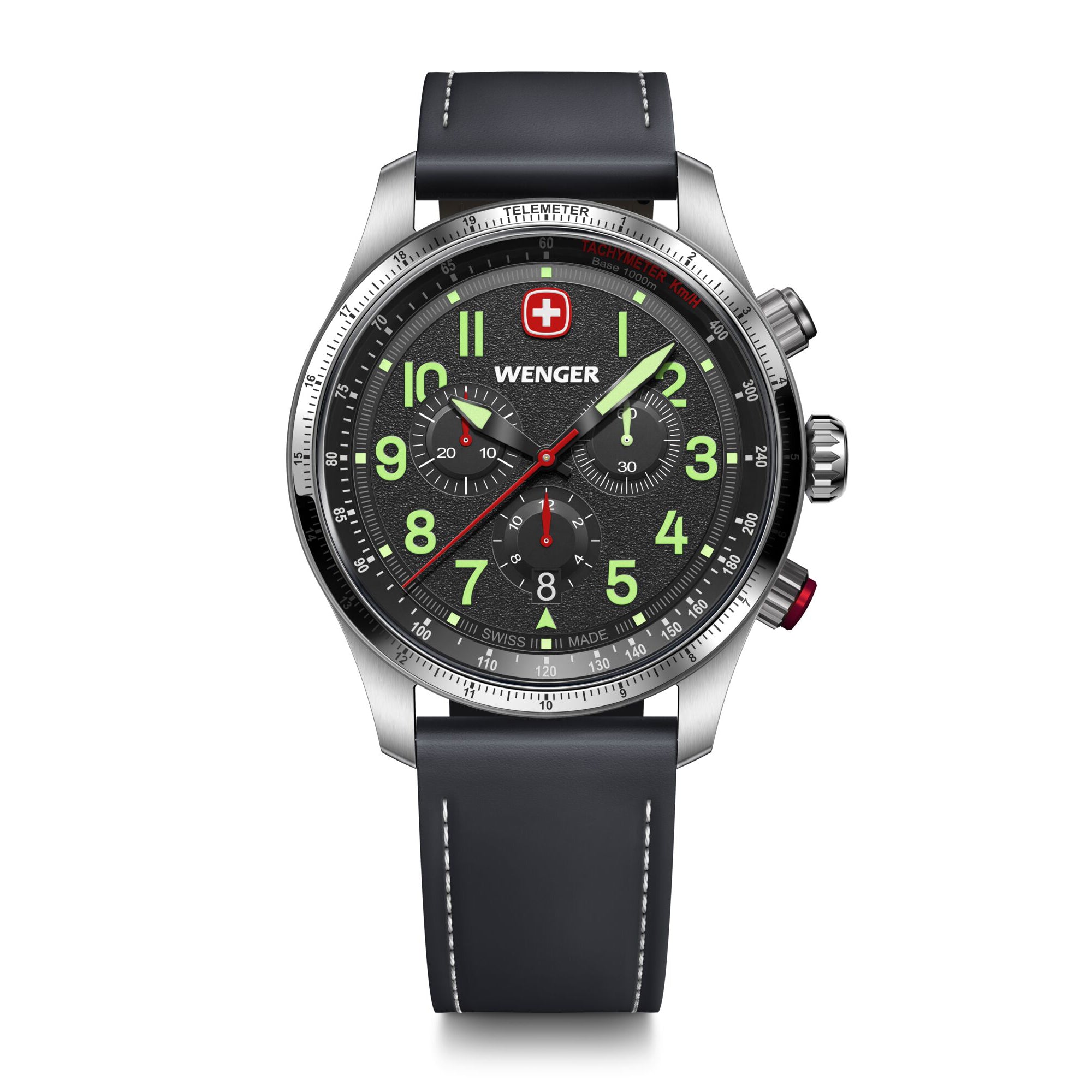 Wenger Terragraph Chrono 43 mm Black Dial Men Watch 01.0543.110