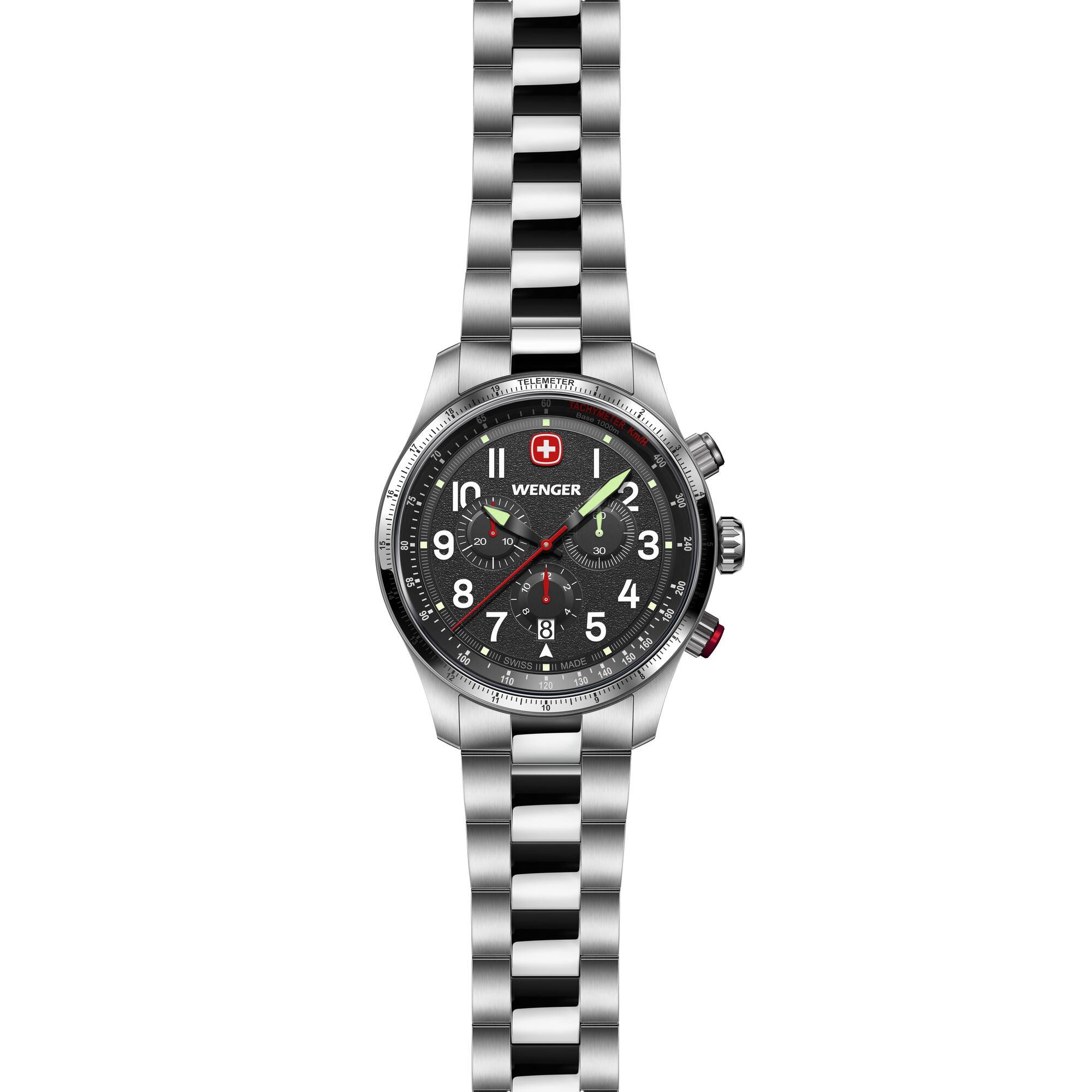 Wenger Terragraph Chrono 43 mm Black Dial Men Watch 01.0543.111