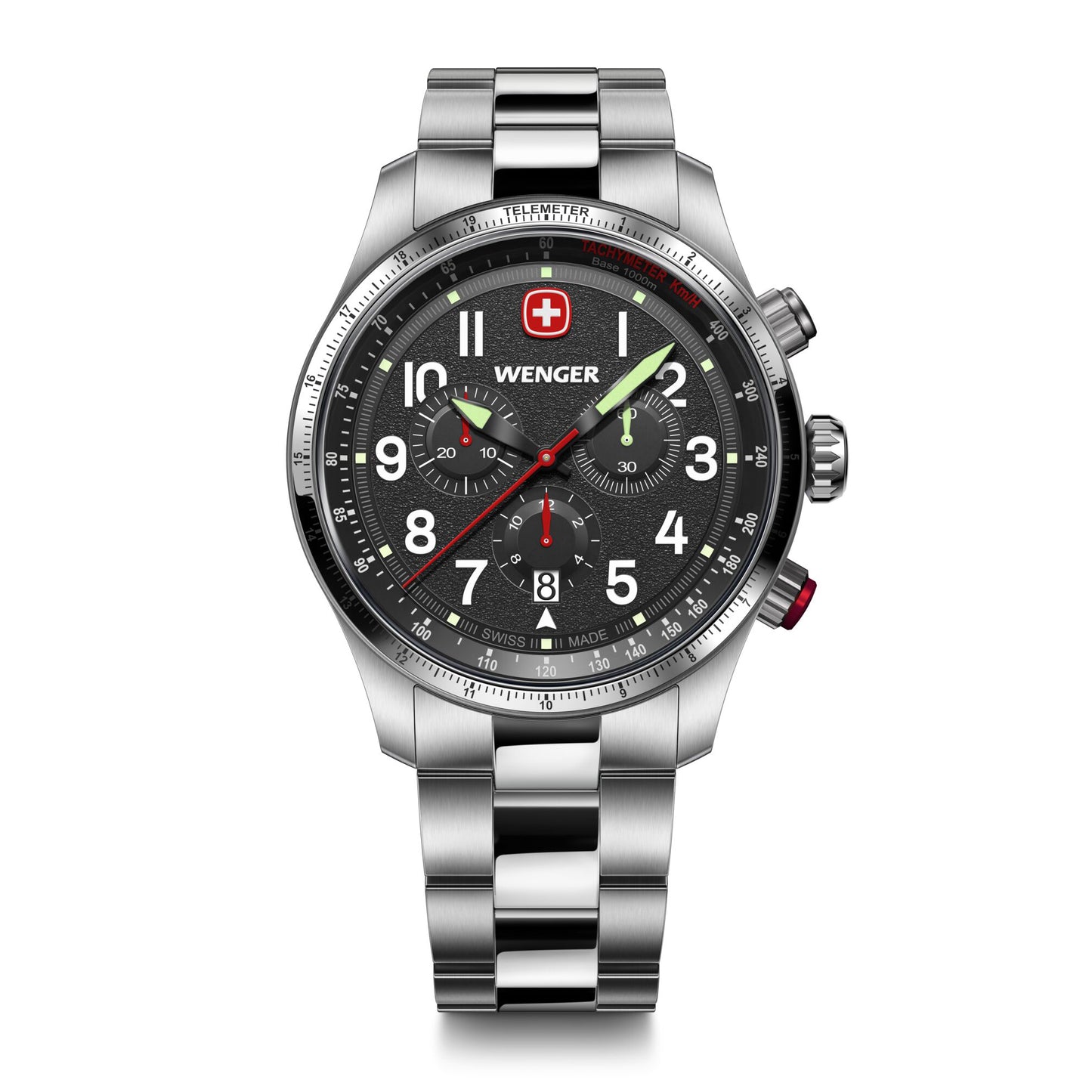 Wenger Terragraph Chrono 43 mm Black Dial Men Watch 01.0543.111
