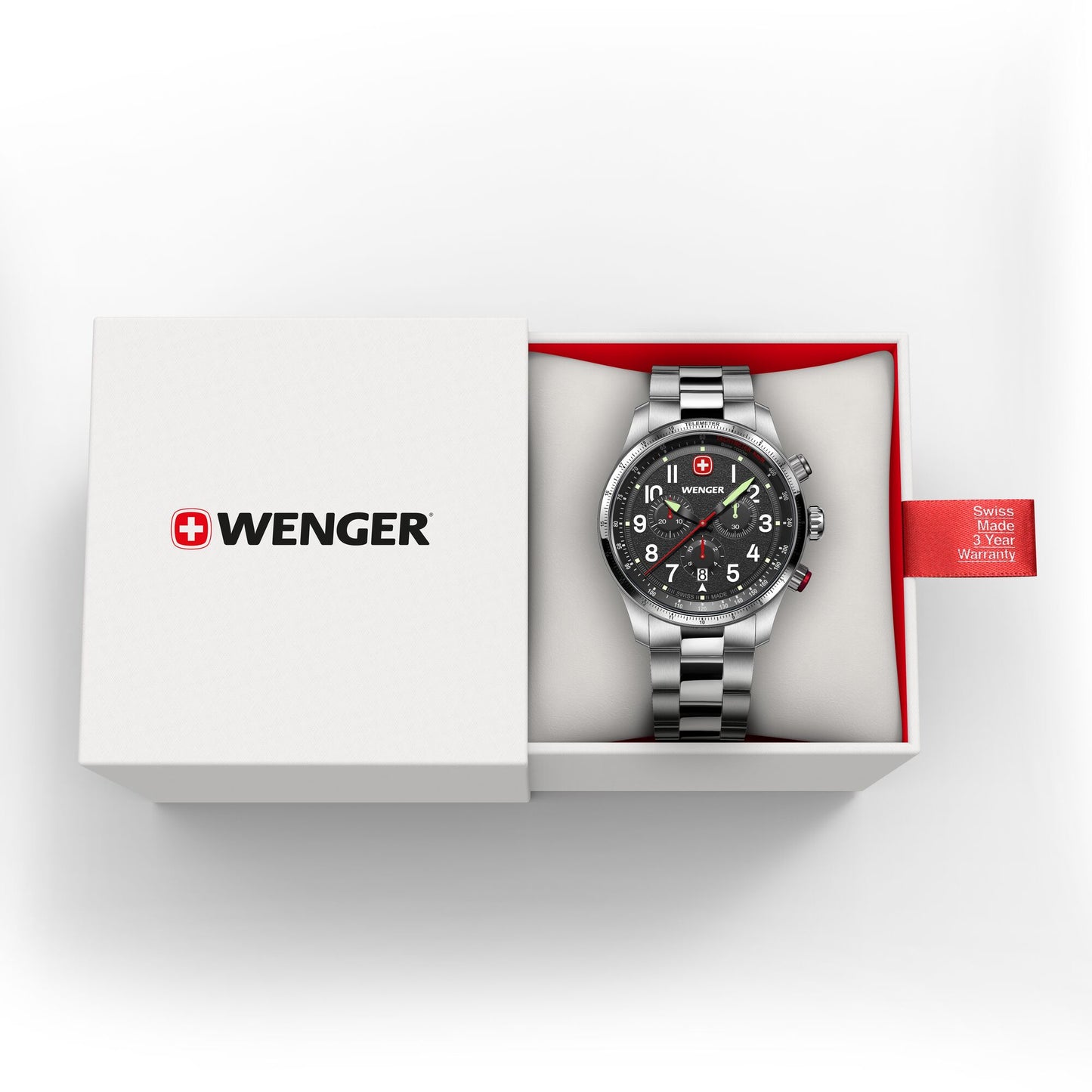 Wenger Terragraph Chrono 43 mm Black Dial Men Watch 01.0543.111