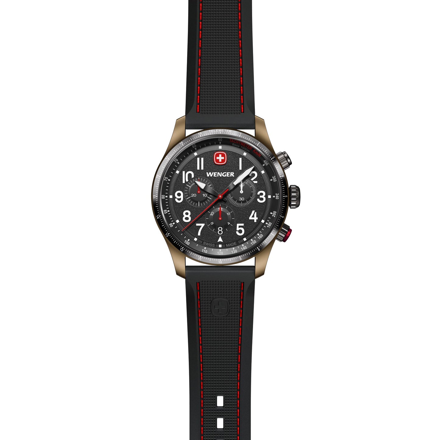 Wenger Terragraph Chrono 43 mm Black Dial Men Watch 01.0543.113