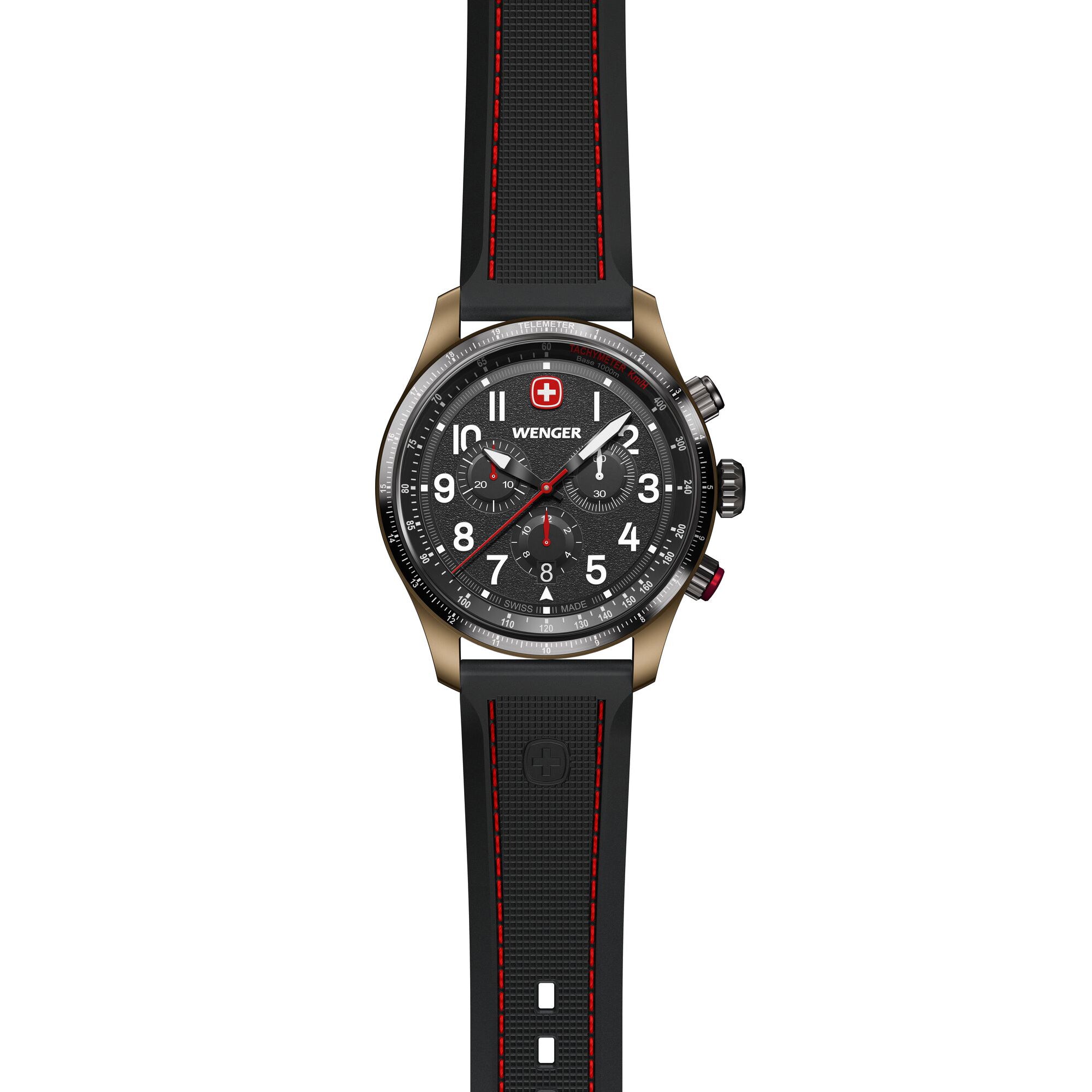 Wenger Terragraph Chrono 43 mm Black Dial Men Watch 01.0543.113