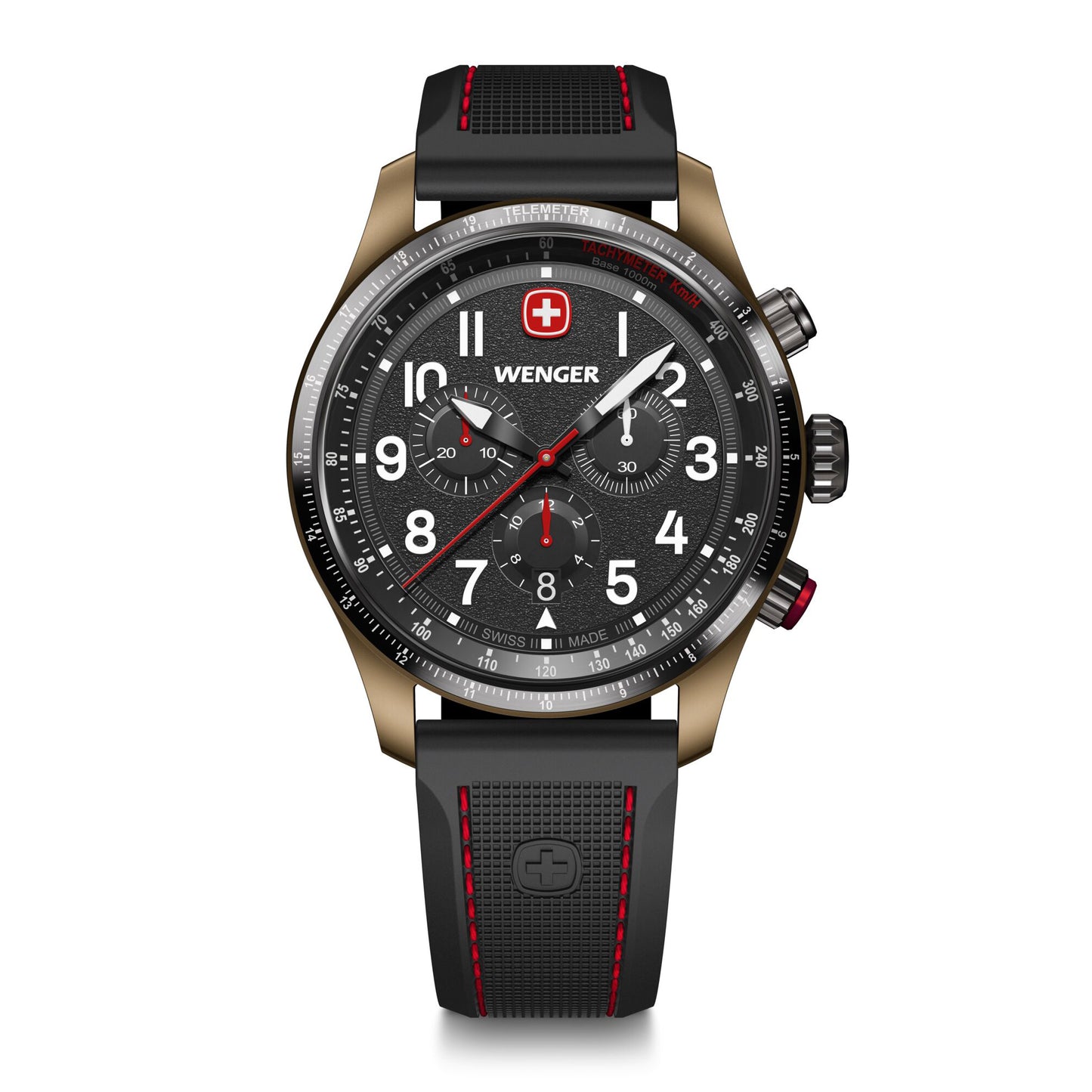 Wenger Terragraph Chrono 43 mm Black Dial Men Watch 01.0543.113
