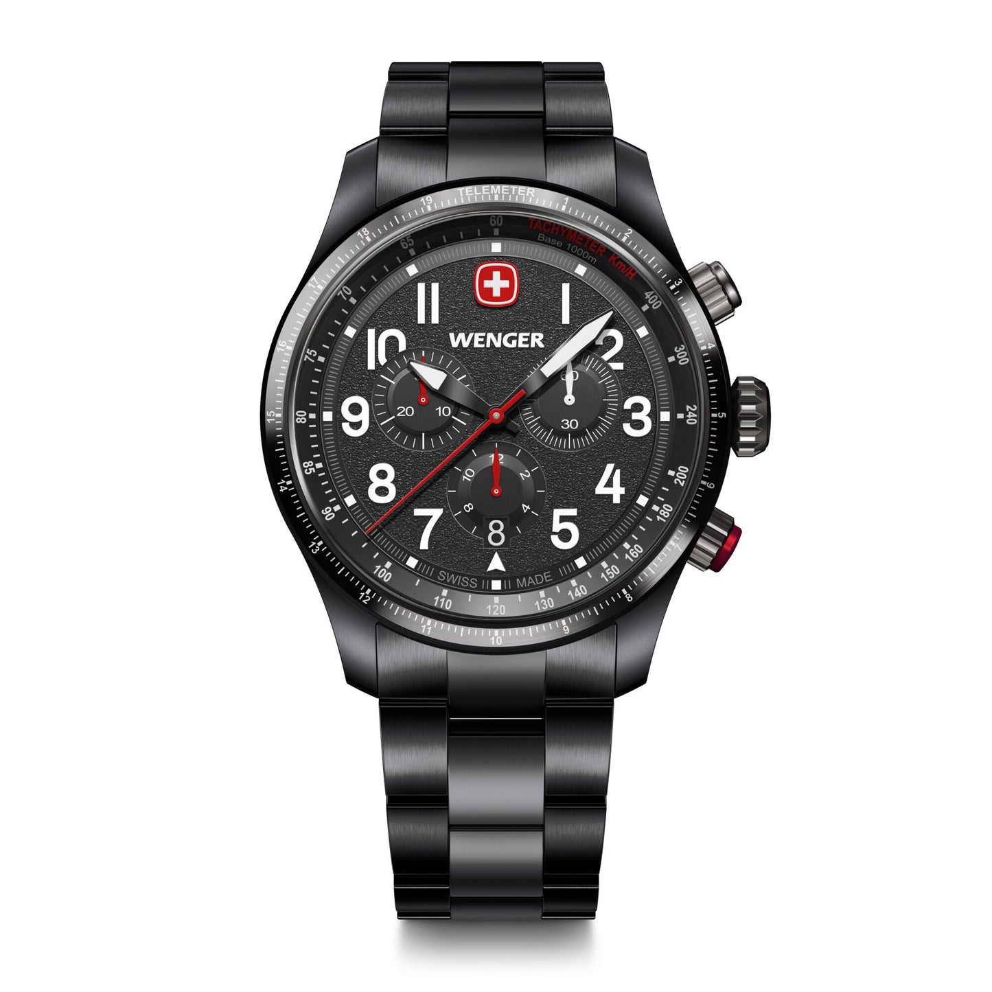 Wenger Terragraph Chrono 43 mm Black Dial Men Watch 01.0543.117