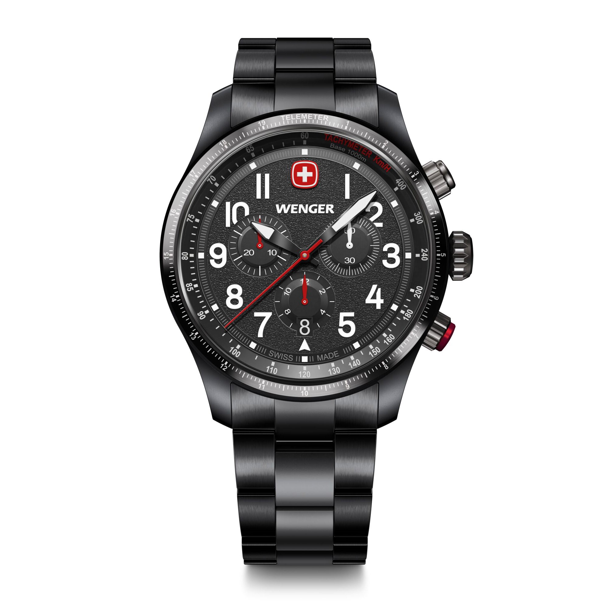 Wenger Terragraph Chrono 43 mm Black Dial Men Watch 01.0543.117