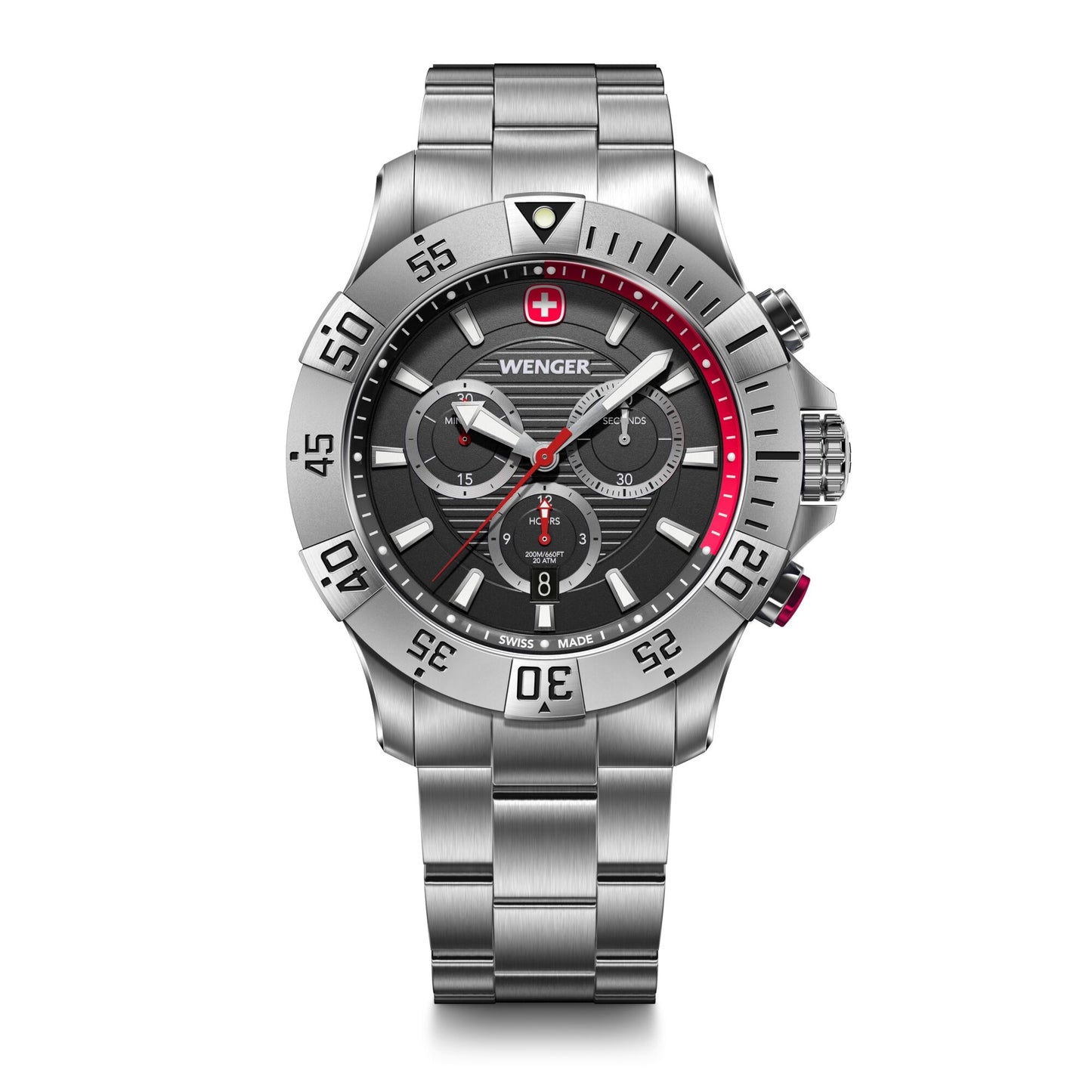 Wenger Seaforce Chrono 43 mm Black Dial Men Watch 01.0643.123
