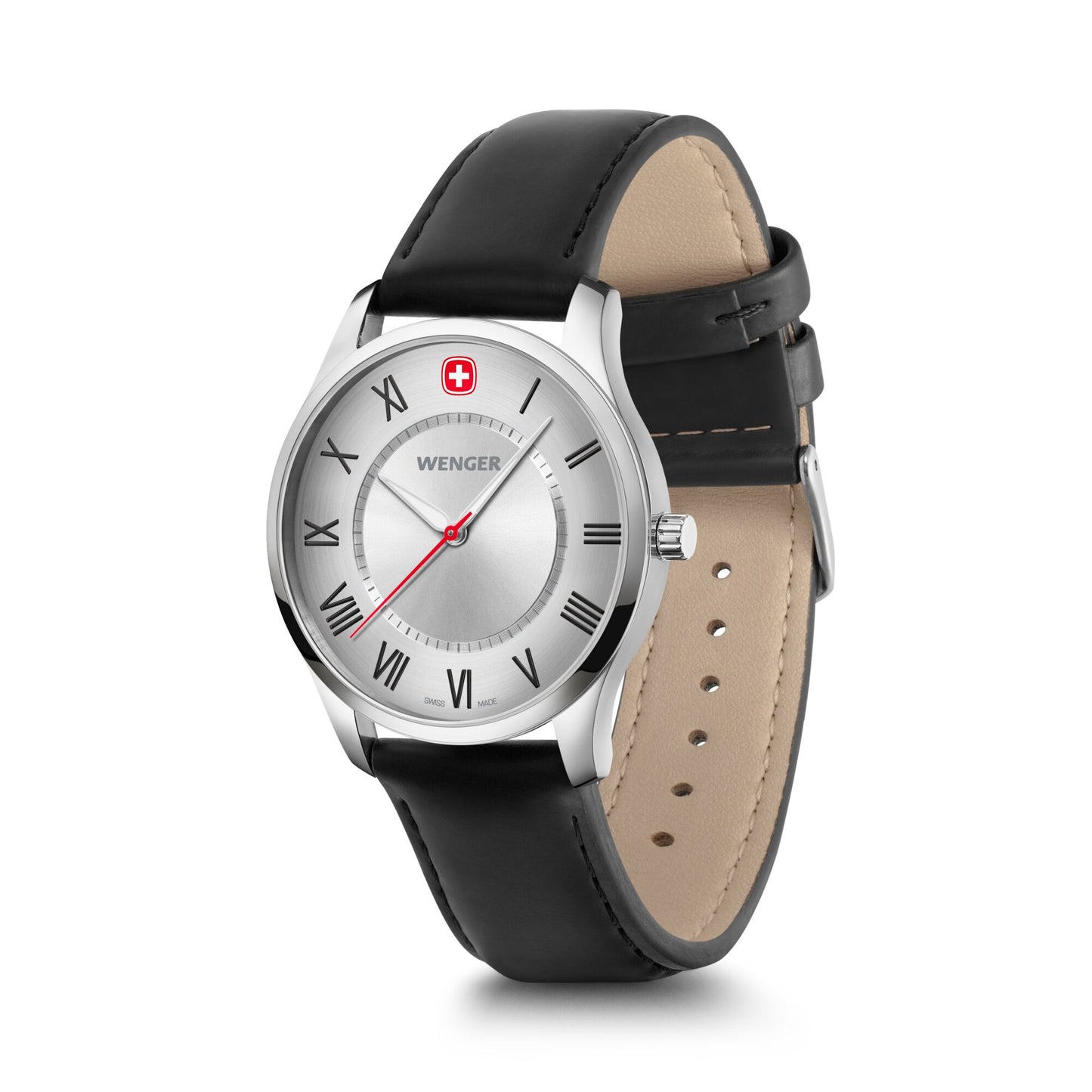 Wenger City Classic 34 mm Silver Dial Unisex Watch 01.1421.124