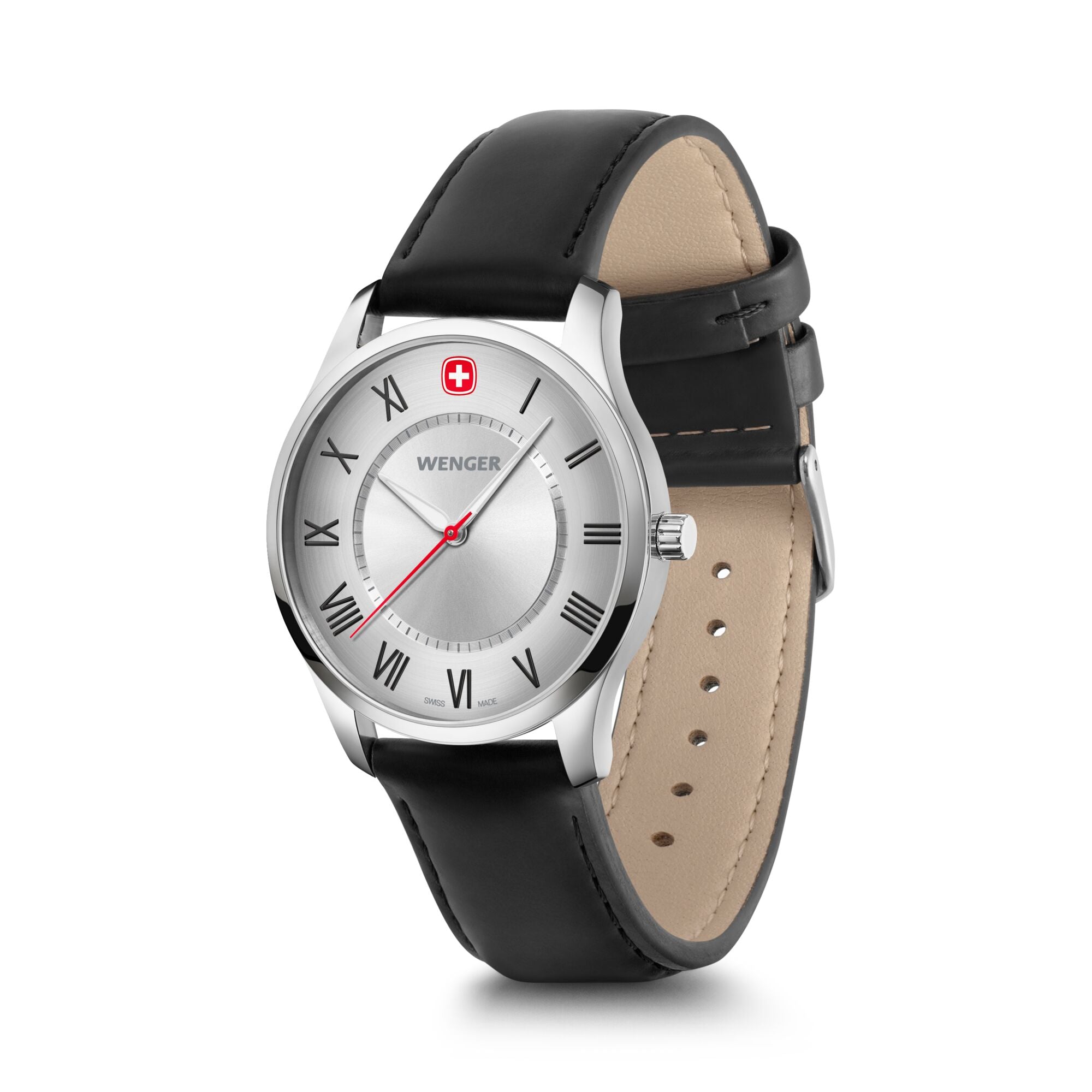 Wenger City Classic 34 mm Silver Dial Unisex Watch 01.1421.124