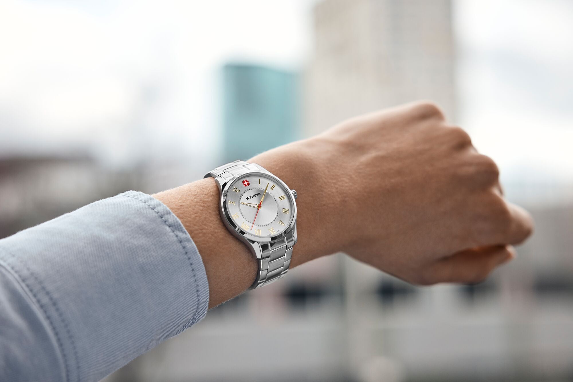Wenger City Classic 34 mm Silver Dial Unisex Watch 01.1421.126