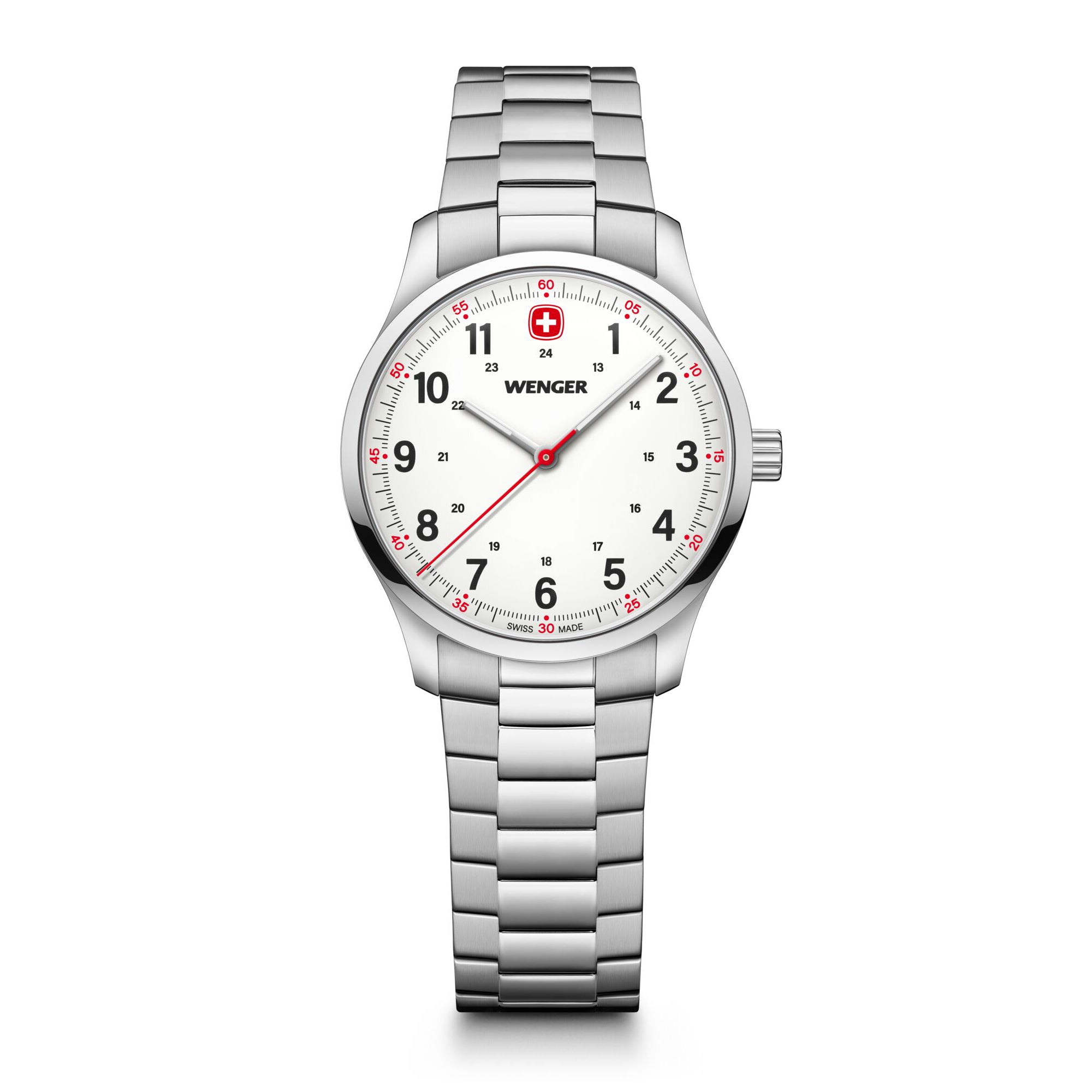 Wenger City Sport 34 mm White Dial Unisex Analog Watch 01.1421.130