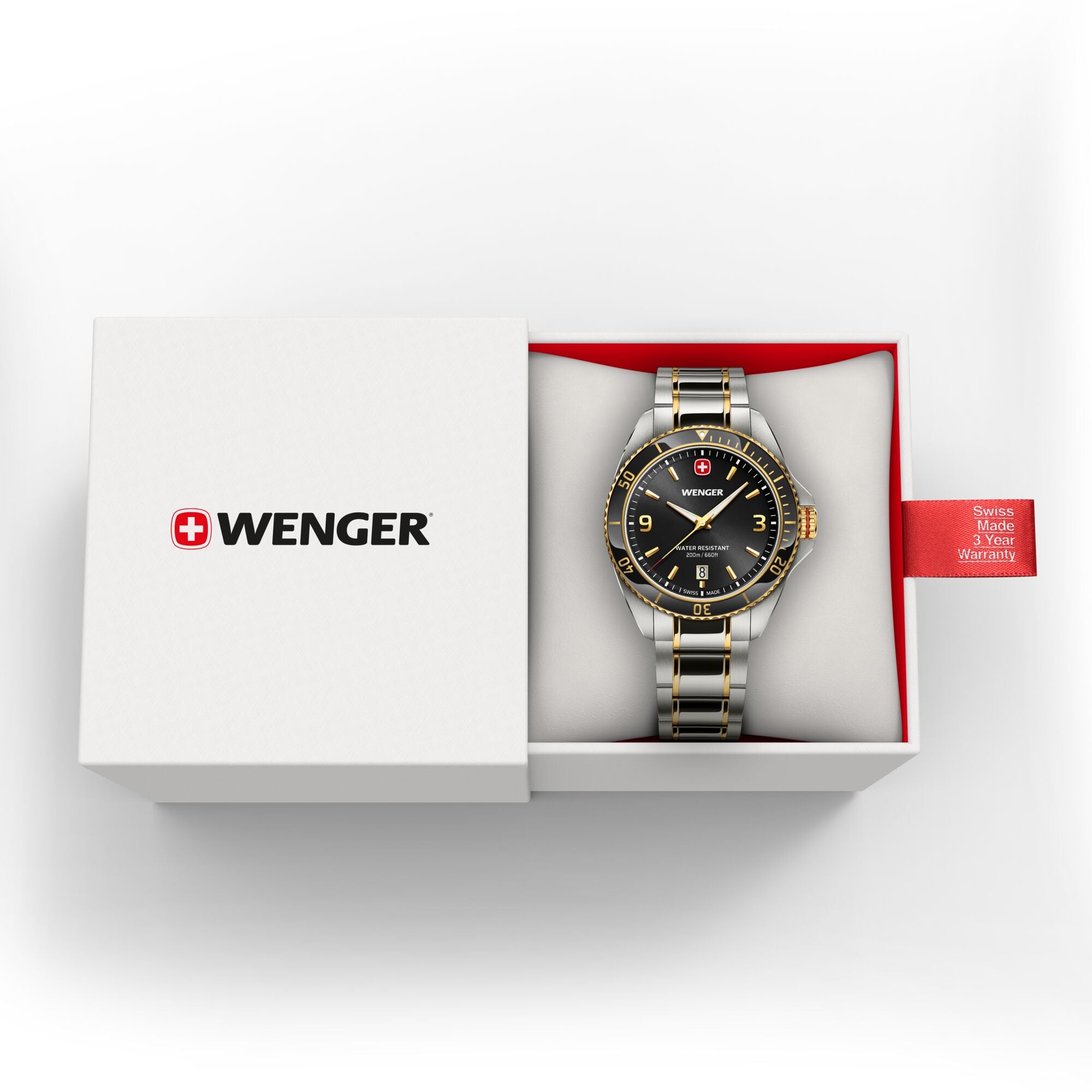Wenger Executive 40 mm Black Dial Bracelet Men Watch 01.2031.104