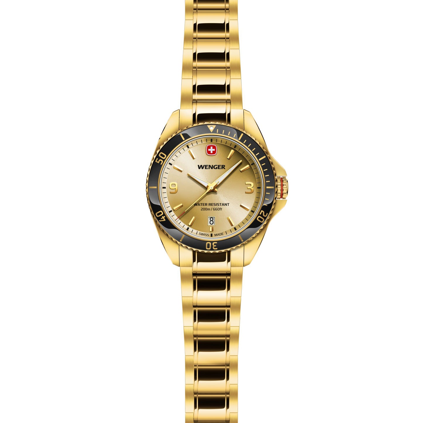 Wenger Executive 40 mm Gold Dial Men Analog Watch 01.2031.108