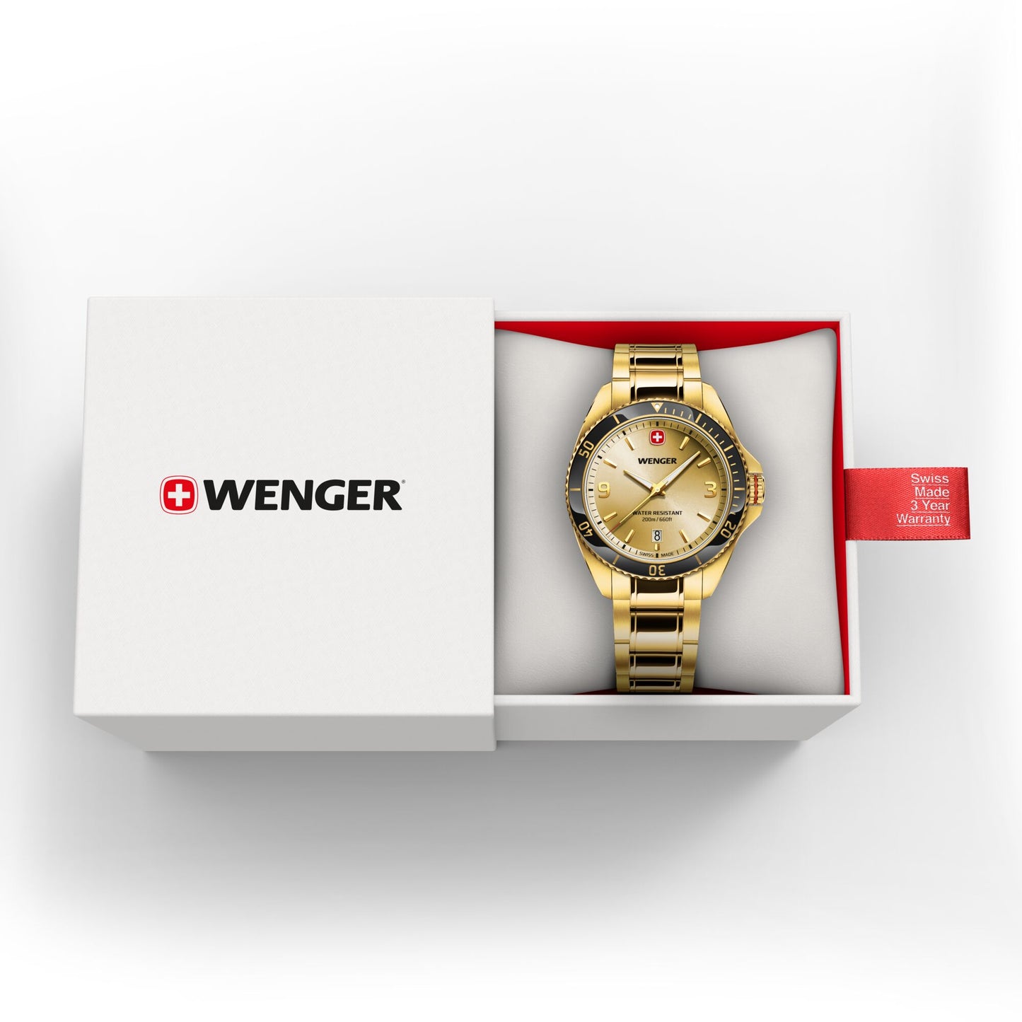 Wenger Executive 40 mm Gold Dial Men Analog Watch 01.2031.108