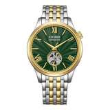 Citizen Mechanical Open Heart 40 mm Green Dial Men Watch- NH9134-83X