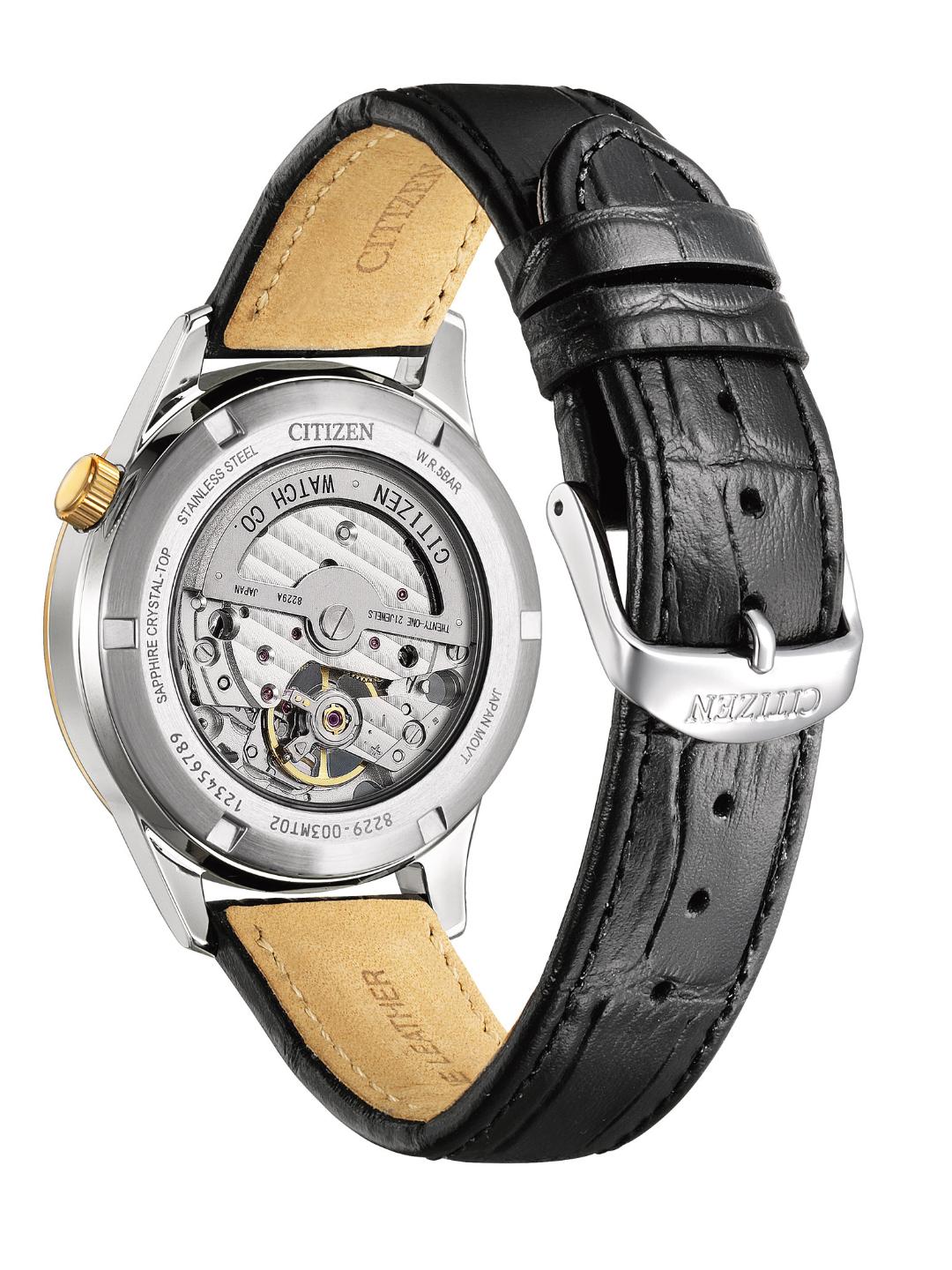 Mechanical Men Automatic Blue Dial Analog Leather Watch NH9136-02L