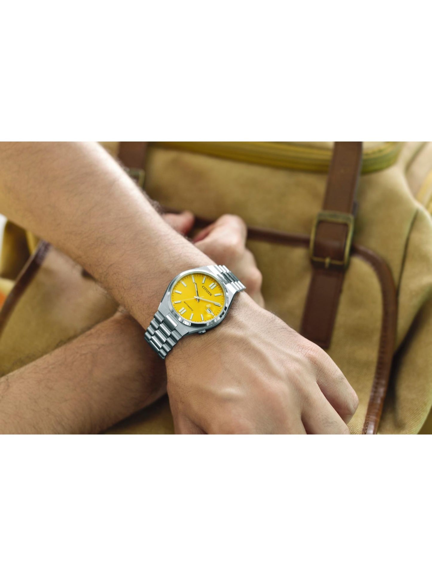 Citizen Men 40 mm Size Yellow Dial Analog Tsuyosa Collection Watch- NJ0150-81Z