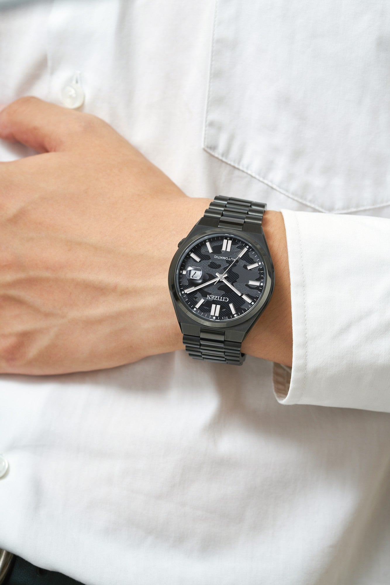 Citizen Automatic 40 mm Black Camouflage Dial Men'Watch- NJ0155-87E