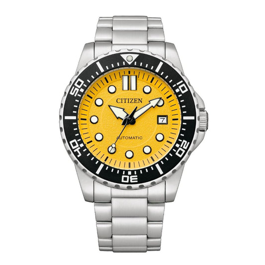Citizen Mechanical 3 Hands 43 mm Yellow Dial Men Watch- NJ0170-83Z