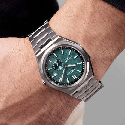 Citizen Zenshin 40.5 mm Teal Blue Dial Mechanical Men Watch- NJ0180-80X