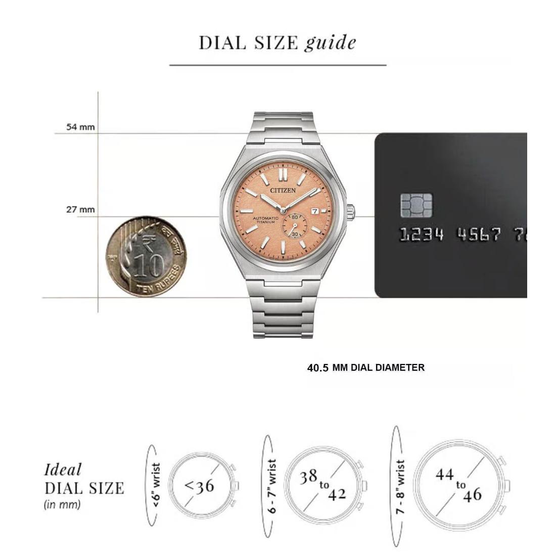 Citizen Zenshin 40.5 mm Orange Dial Mechanical Men Watch- NJ0180-80Z