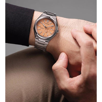 Citizen Zenshin 40.5 mm Orange Dial Mechanical Men Watch- NJ0180-80Z