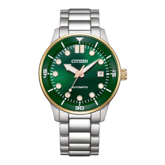 Citizen Mechanical 3 Hands 40 mm Green Dial Men Watch- NJ0196-80X