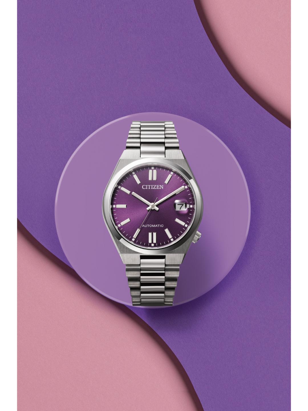 Citizen Automatic Men 37 mm Purple Dial Watch NJ0200-50W