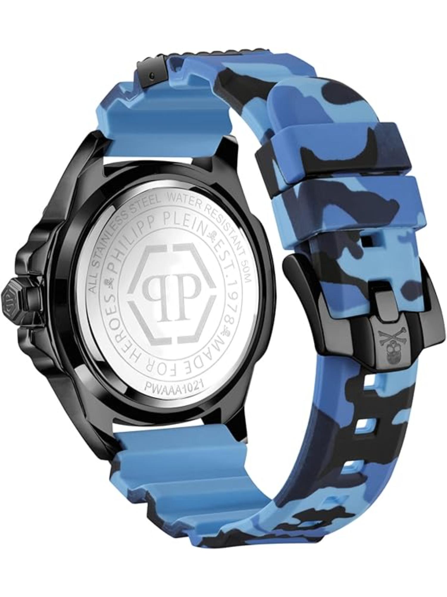 Philipp Plein Men 44 mm Size Blue Dial Analog Watch PWAAA1021