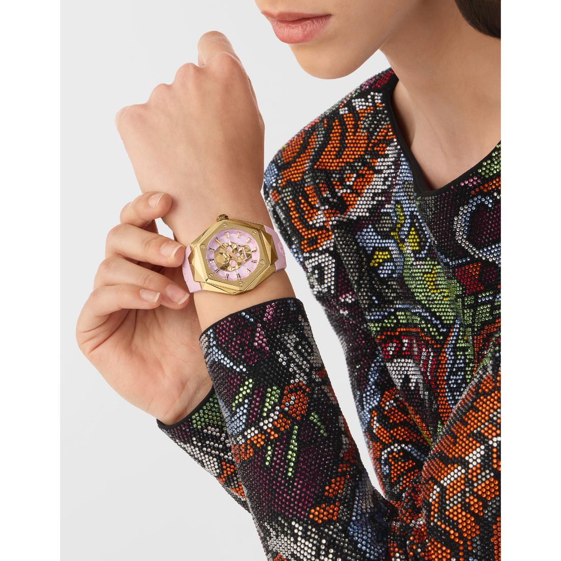 Philipp Plein Date Superlative 40 mm Pink Dial Analog Women Watch PWADA0124