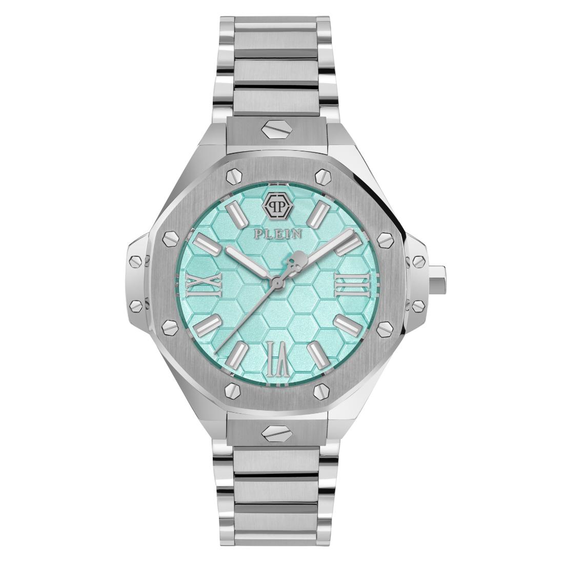Philipp Plein Date Superlative 39 mm Turquoise Dial Analog Women Watch- PWBDA0624