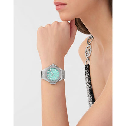 Philipp Plein Date Superlative 39 mm Turquoise Dial Analog Women Watch- PWBDA0624