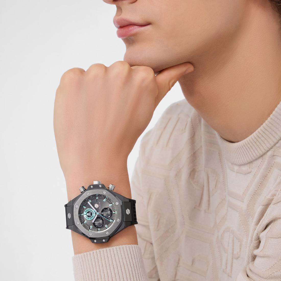 Philipp Plein Newness 45 mm Grey Dial Men Chrono Watch PWLFA0125