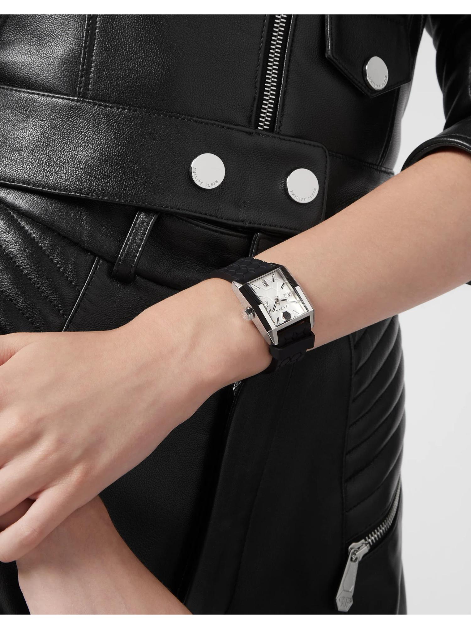 Philipp Plein Women 29.5 x 37.5 mm Size Silver Dial Analog Watch PWMAA0122