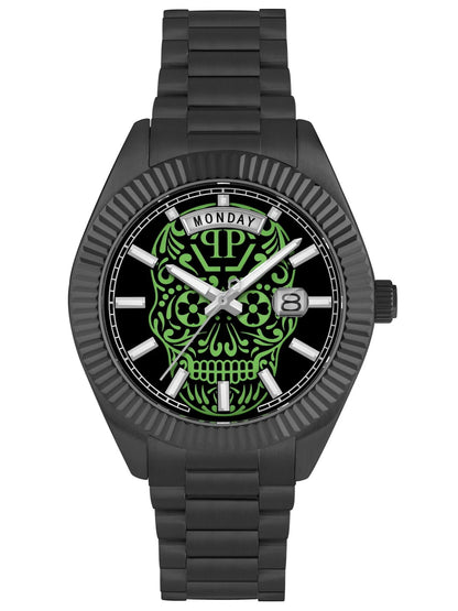 Philipp Plein Men 42 mm Size Green Dial Analog Watch - PWPNA0724