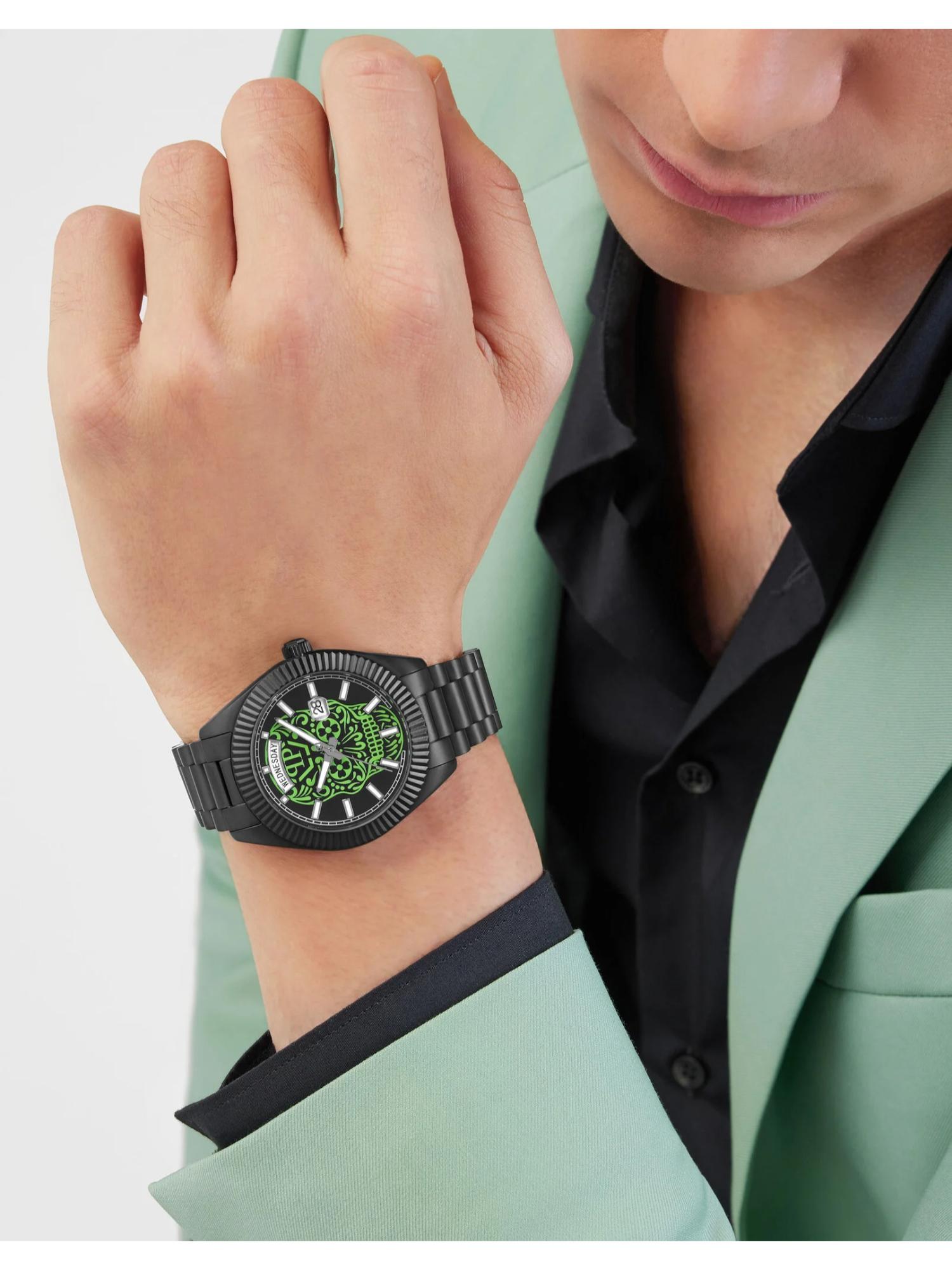 Philipp Plein Men 42 mm Size Green Dial Analog Watch PWPNA0724