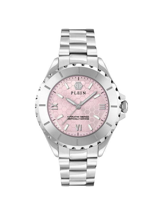 Philipp Plein Women 38 mm Size Pink Dial Analog Watch - PWPOA0324