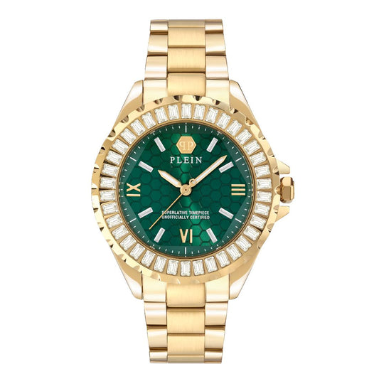 Philipp Plein Date Superlative 38 mm Green Dial Analog Women Watch- PWPOA0924