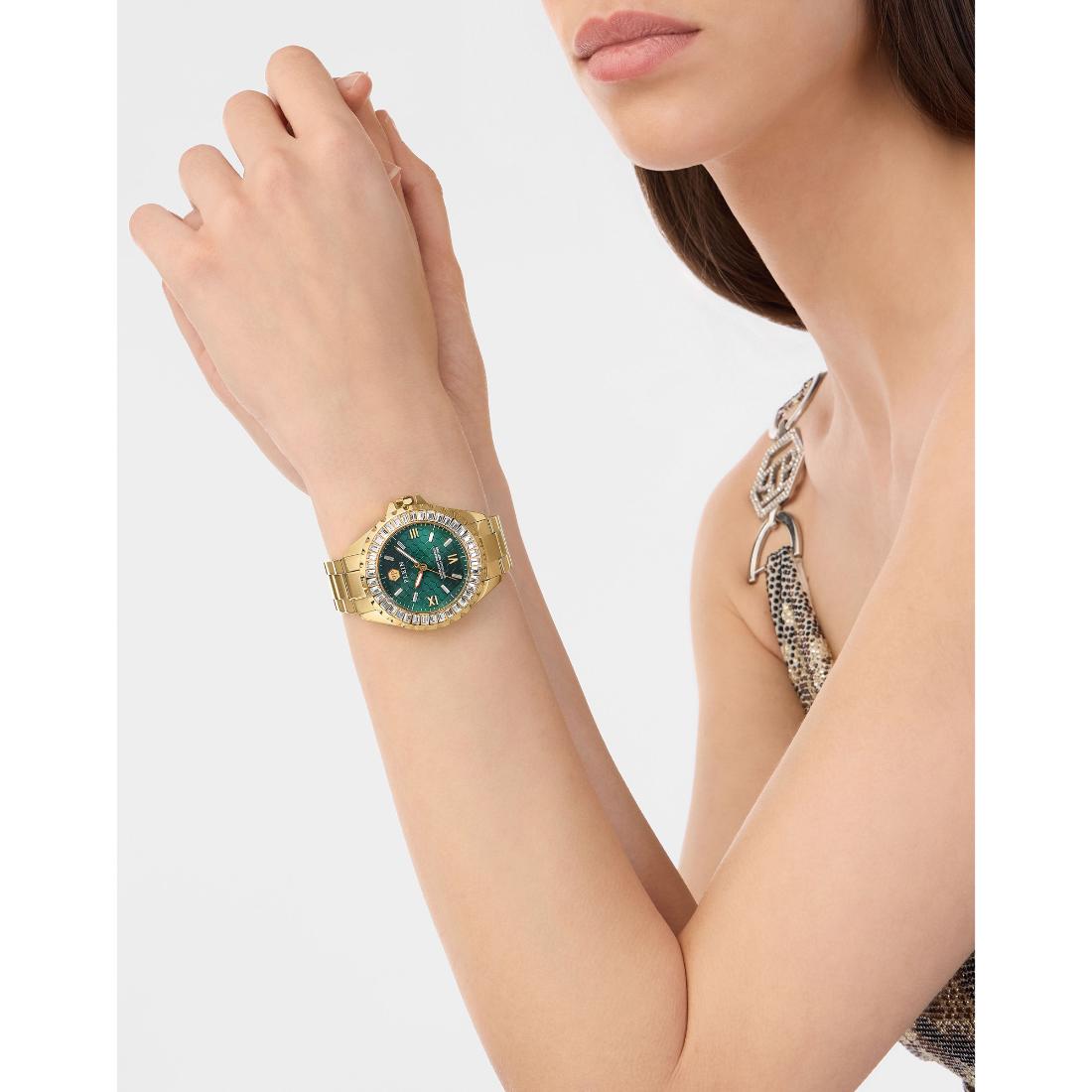 Philipp Plein Date Superlative 38 mm Green Dial Analog Women Watch PWPOA0924