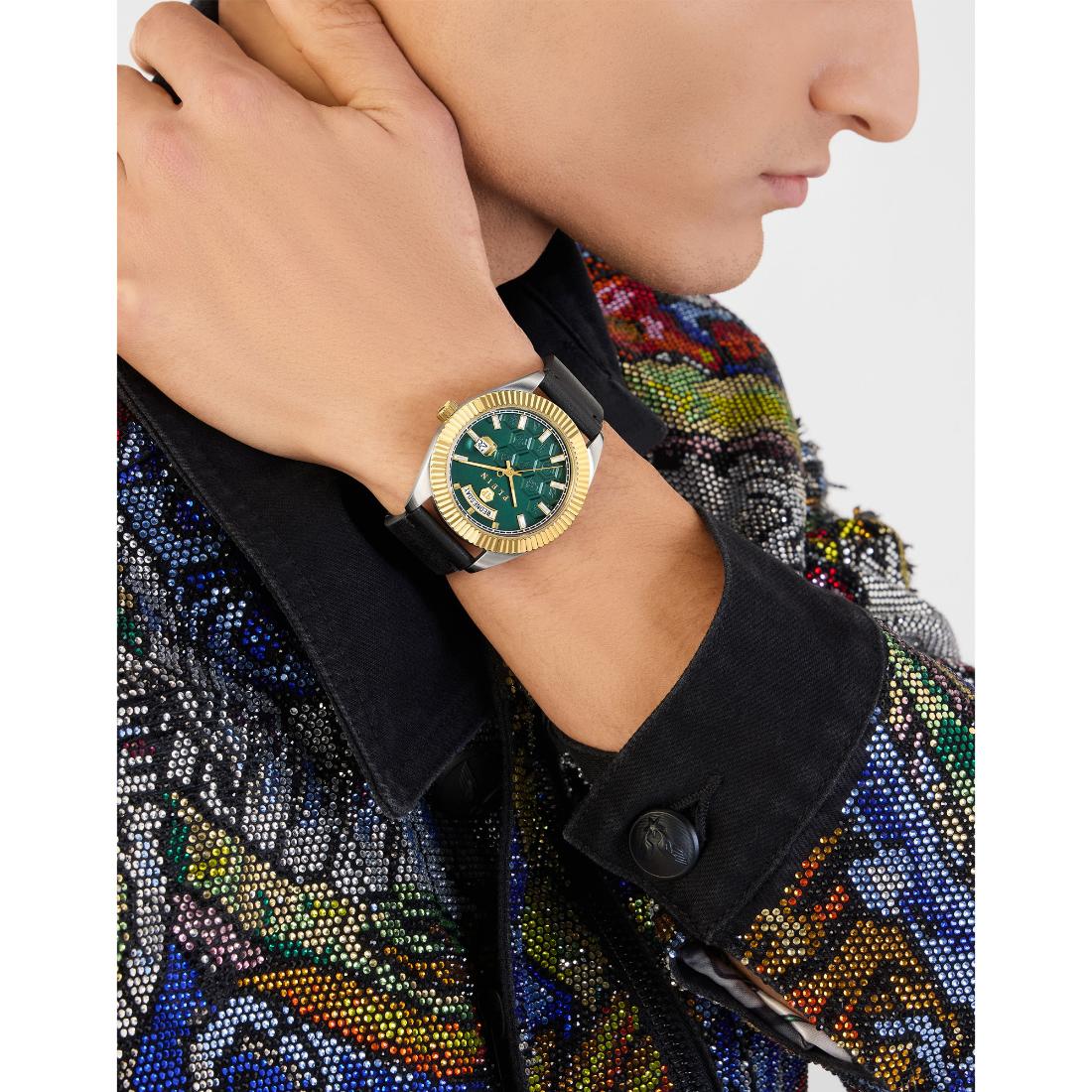 Philipp Plein Date Superlative 42 mm Green Dial Analog Men Watch PWPVA0124