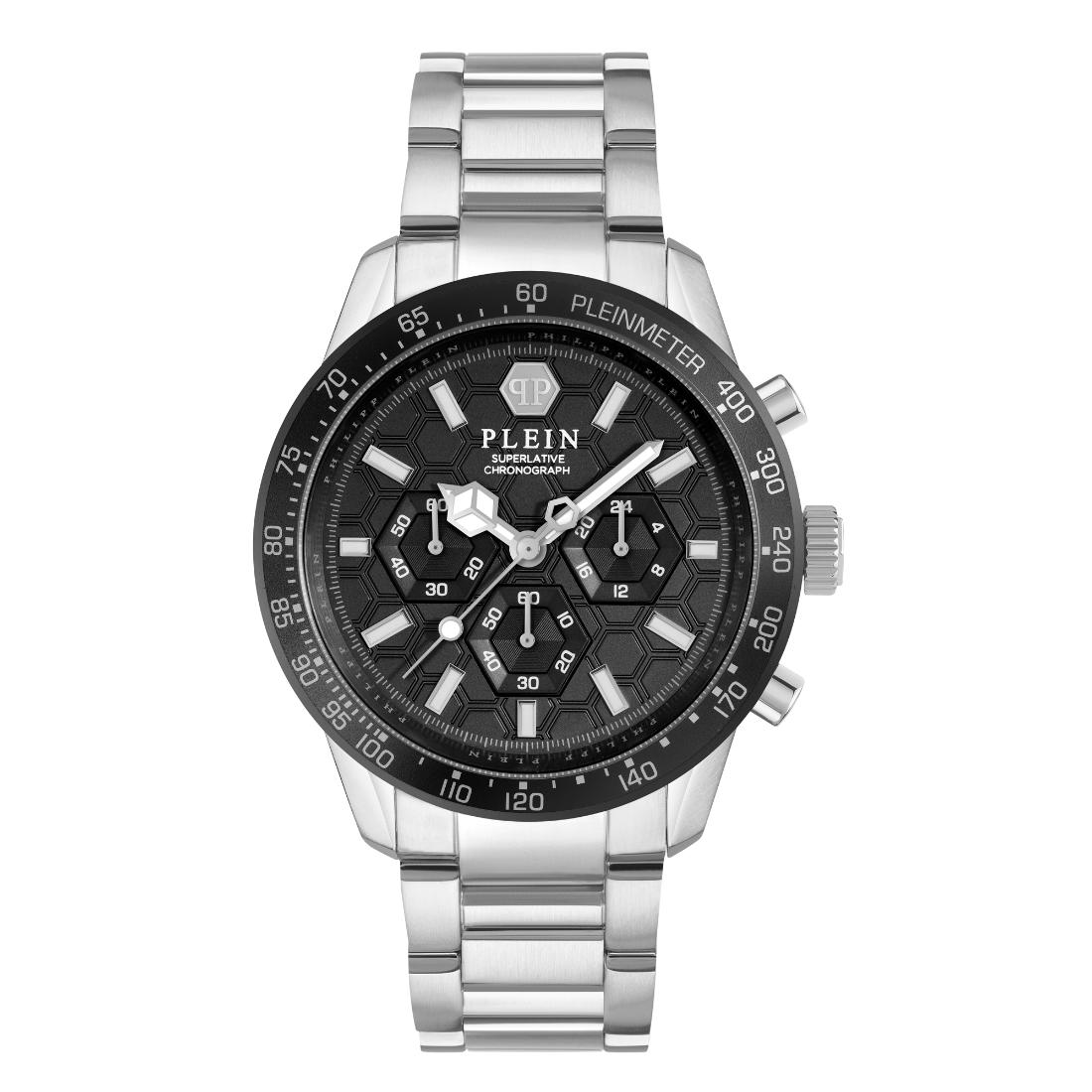Philipp Plein Date Superlative 44 mm Black Dial Analog Men Watch PWPYA0424