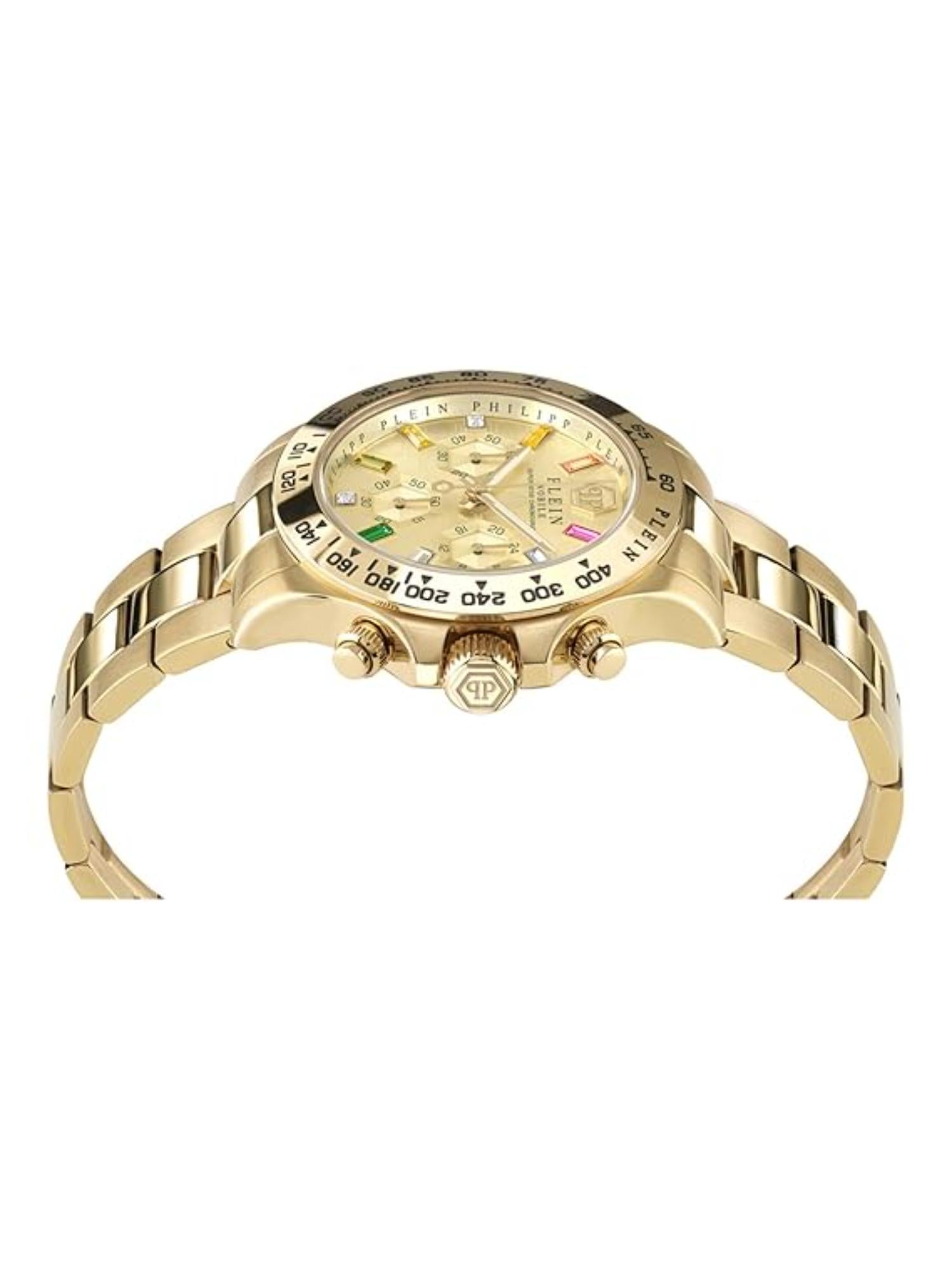 Philipp Plein Women 38 mm Size Gold Dial Analog Watch PWSBA0223