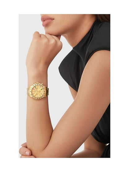 Philipp Plein Women 38 mm Size Gold Dial Analog Watch - PWSBA0223