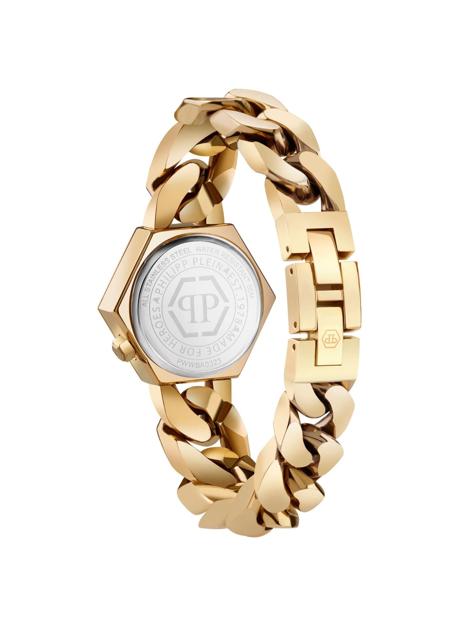 Philipp Plein Women 28 mm Size Gold Dial Analog Watch PWWBA0323