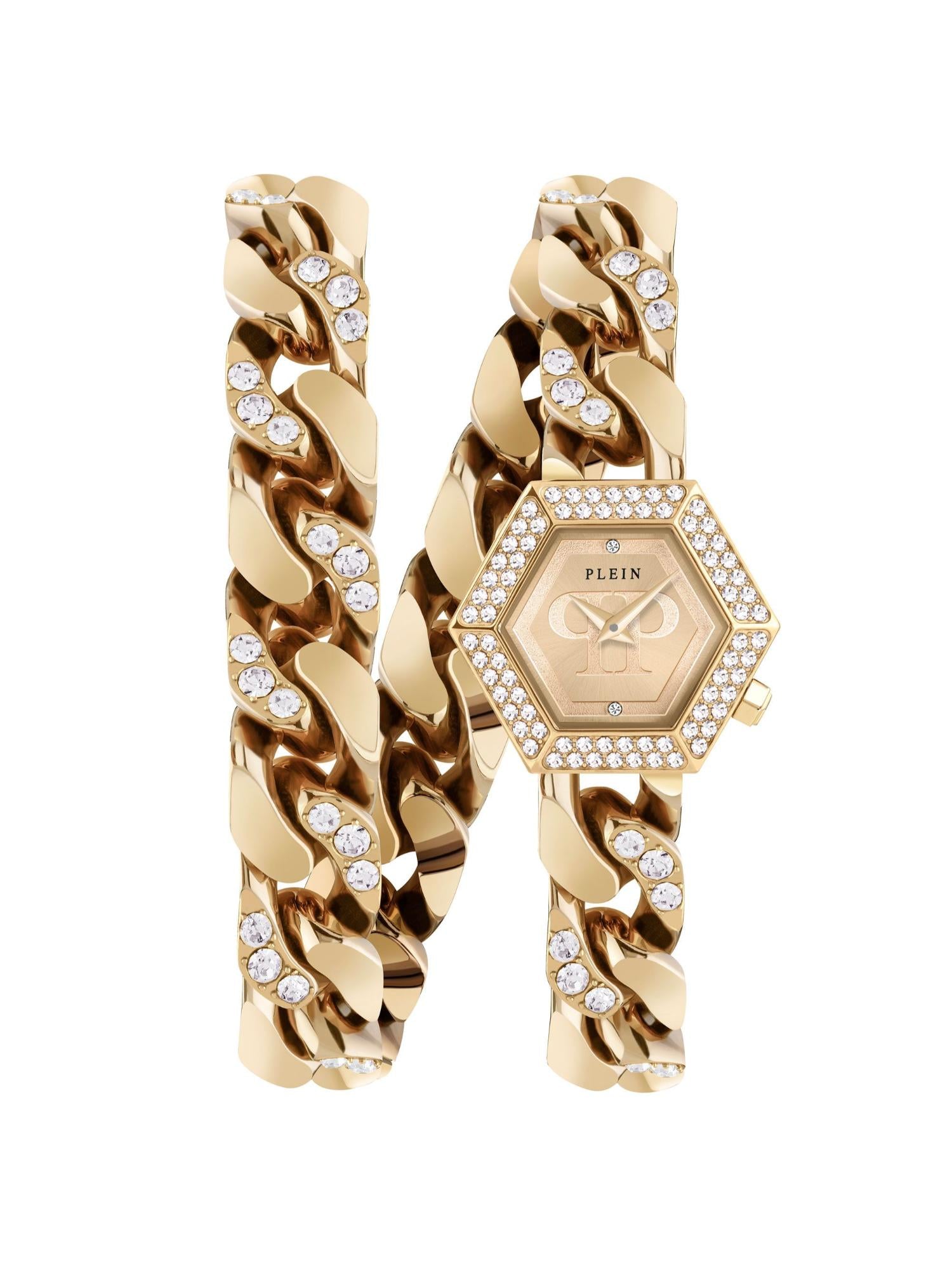 Philipp Plein Women 28 mm Size Gold Dial Analog Watch PWWBA0523