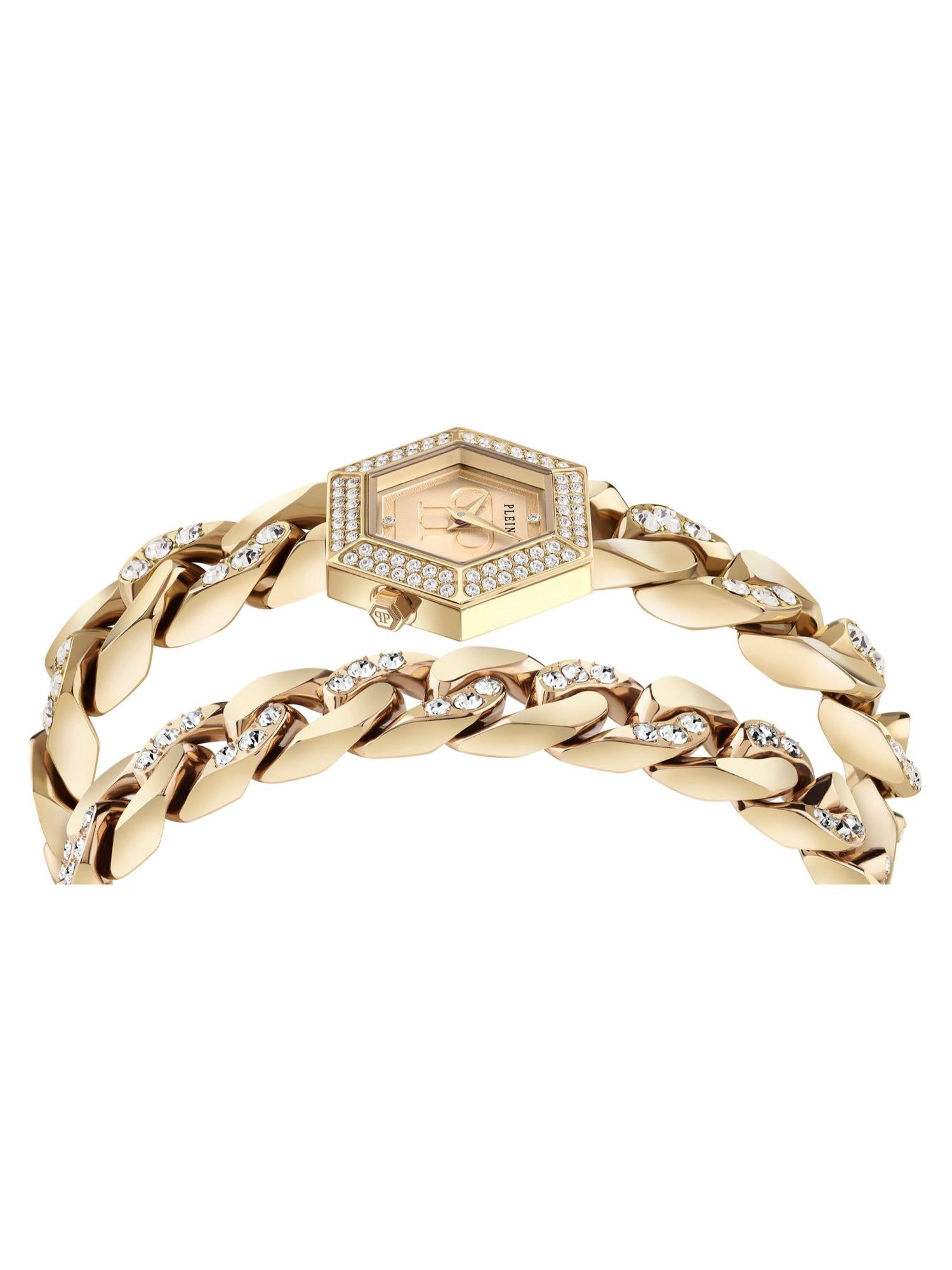 Philipp Plein Women 28 mm Size Gold Dial Analog Watch PWWBA0523