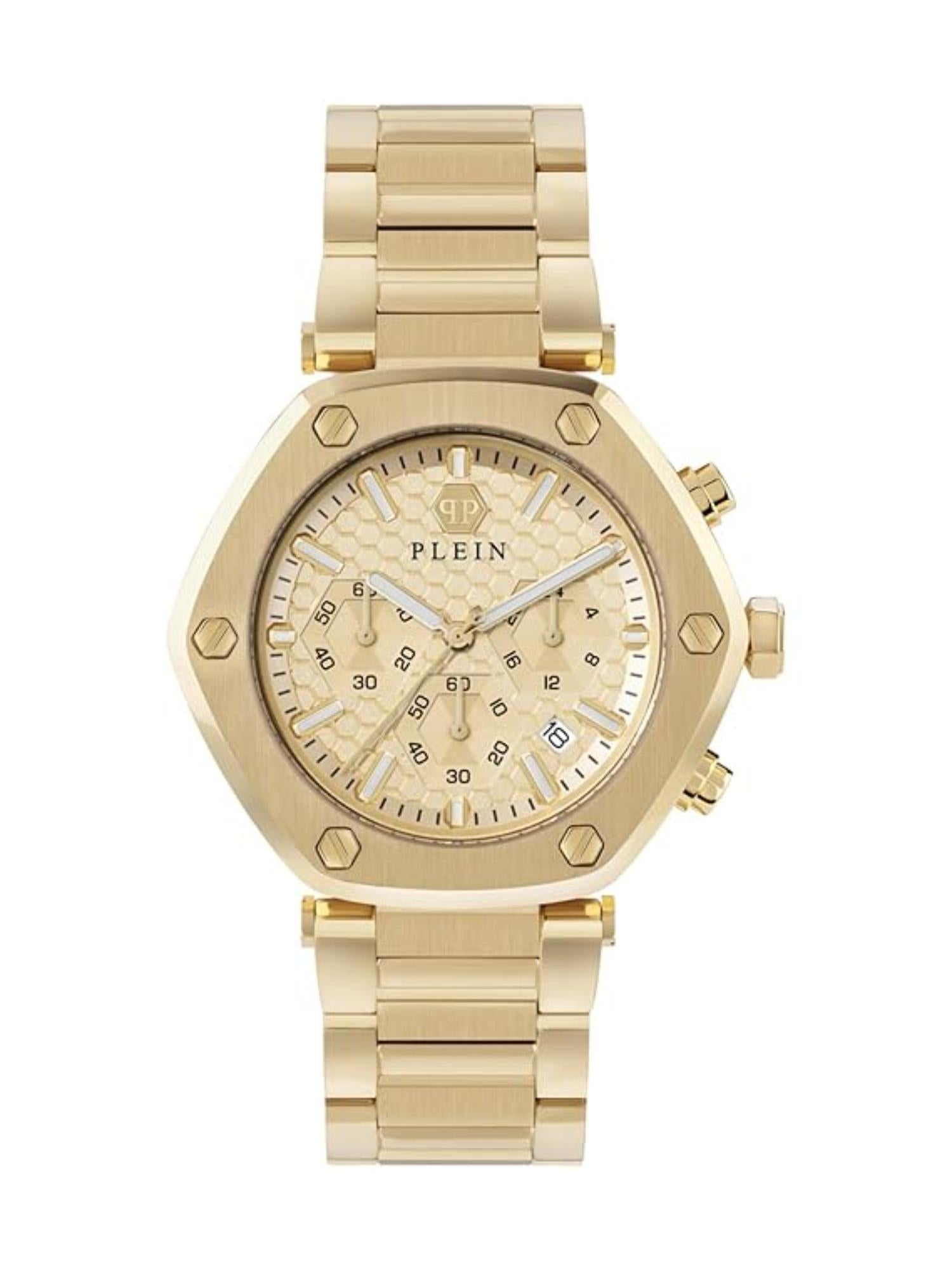 Philipp Plein Men 42 mm Size Gold Dial Analog Watch PWZBA0523